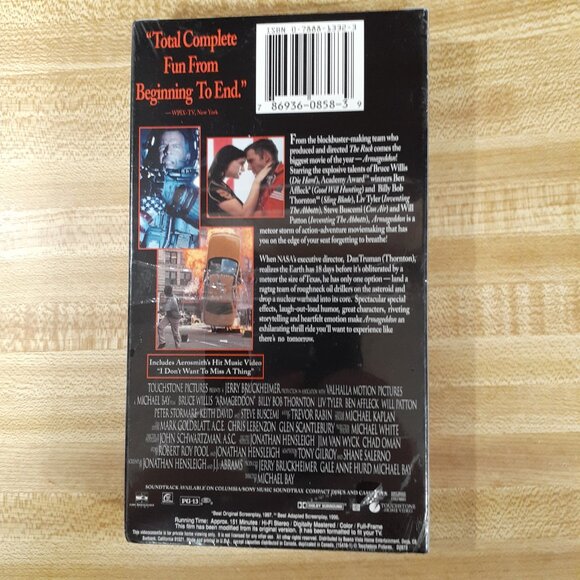 Armageddon 1998 VHS Factory Sealed Michael Bay Bruce Willis Billy Bob Thornton - Picture 3 of 6